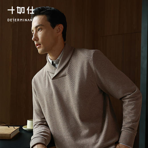 针织青果领法式罗纹羊毛衫-FS09-01 商品图0
