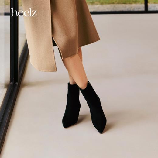 「奥黛丽」heelz设计师手工鞋履 ｜羊翻毛皮 小黑靴 5.5 公分 商品图2