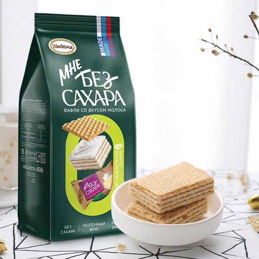 小农庄无蔗糖牛奶味威化408g 商品图0