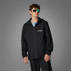 Adidas阿迪达斯MULTI ESSENTIALS 2L RAIN JACKET 户外防水透湿抽绳运动连帽冲锋衣