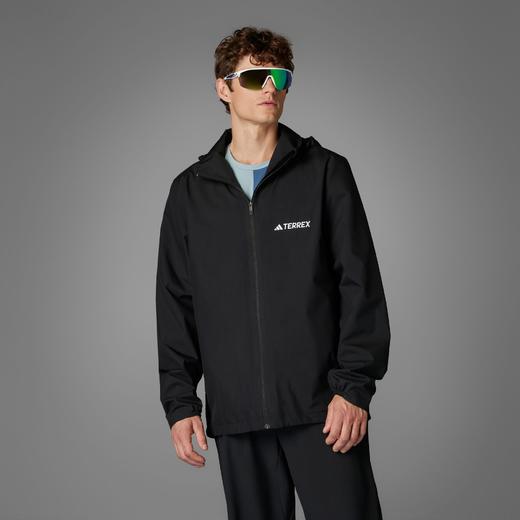 Adidas阿迪达斯MULTI ESSENTIALS 2L RAIN JACKET 户外防水透湿抽绳运动连帽冲锋衣 商品图0