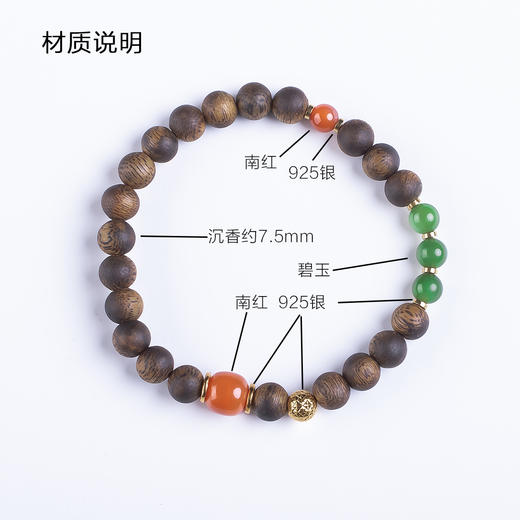 xy0533沉香+南红碧玉手串 商品图7