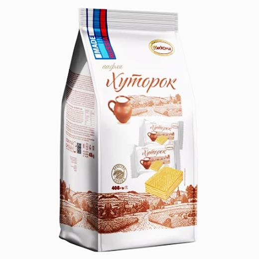 【中欧班列精选】 俄罗斯进口阿孔特小农庄牛奶味威化饼干408g/袋TC 商品图9