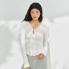 Ariseism 美式复古设计感门襟拼接荷叶边白色修身上衣女秋季新款 商品缩略图1