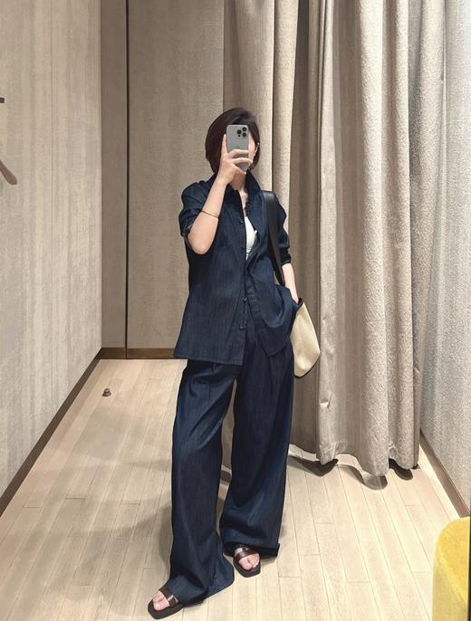 王珞丹同款MAX高端线软牛仔阔腿牛仔裤 商品图3