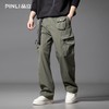 PINLI品立2025秋季新款男士系皮带宽松直筒工装裤多口袋休闲长裤GD253117026 商品缩略图3