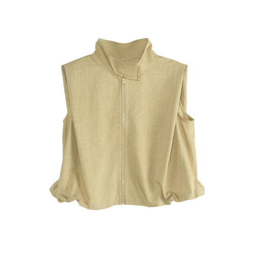 谜底无袖上衣女2025夏新款通勤风气质宽松衬衫下摆收缩25BMS5005 商品图4