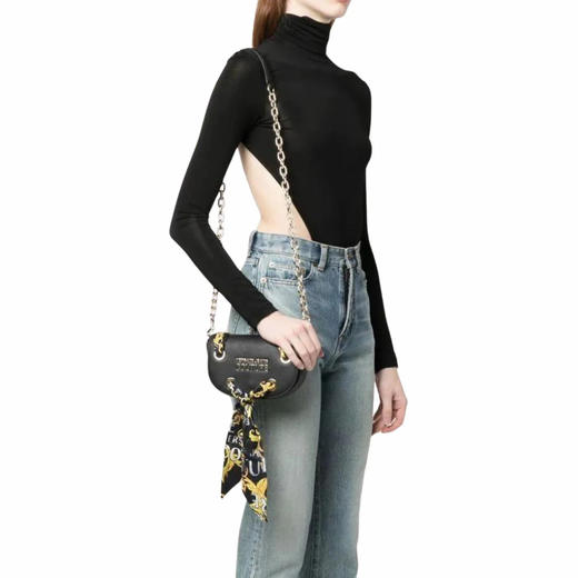 【现货超惠秒】Versace 女士 标志丝巾绑带链条单肩包 11384 商品图13