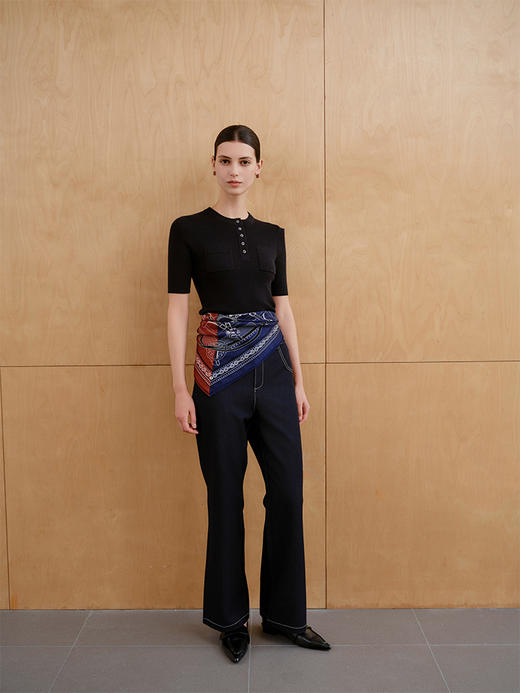 【精仿短袖羊毛衫】25年秋冬新品女士100%羊毛修身显瘦百搭针织毛衣 商品图2