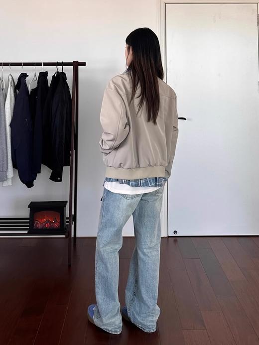 【美式Cleanfit假两件翻领夹克外套】春秋季新款 宽松潮流内搭格子上衣 商品图3