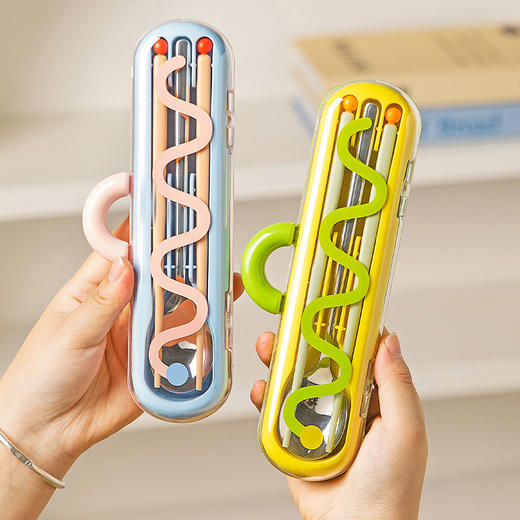 摩登主妇餐具套装一人用便携餐具收纳盒筷子便携盒学生个人专用盒 商品图4