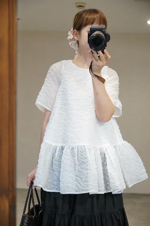 cecilie bahnsen白色细节感圆领长上衣 商品图6