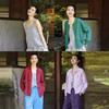 绽放女装526朵/秋季精纺羊毛大圆领竖抽条提花毛织无袖背心女内搭 商品缩略图2