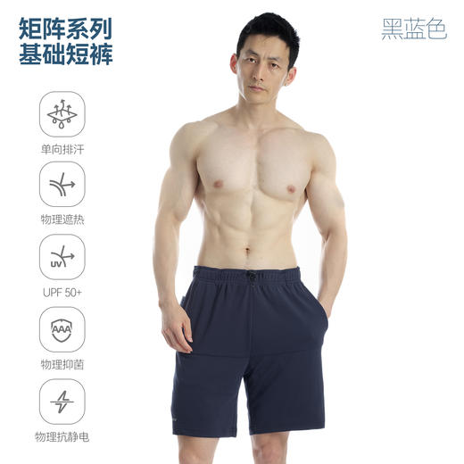 单导基础抽绳短裤速干跑步透气中裤大口袋宽松直筒运动休闲五分裤 商品图4