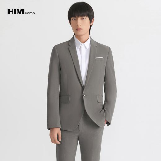 HIM漢崇 套装西装 男士修身高级感时尚商务正装咖啡色西服外套 商品图0