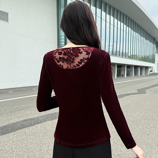 QYM 5913-Y修身圆领t恤打底衫简约纯色小衫 商品图3