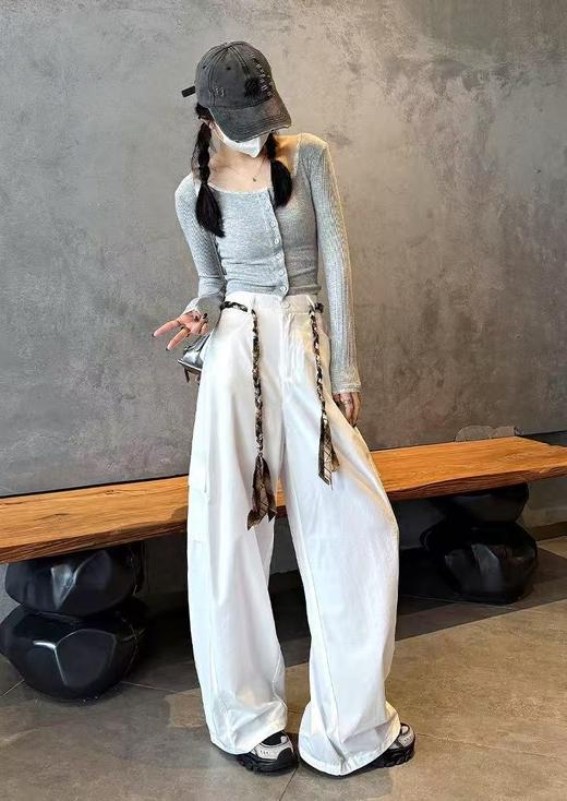 【YW】无忧购韩系弛感辣妹户外休闲编织腰带阔腿裤12574（截单后3-5天发货) 商品图3