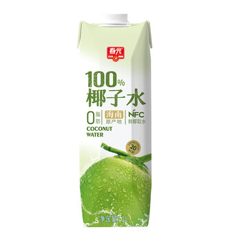 春光食品 海南特产 100%纯椰子水1L NFC椰青椰汁饮料椰子原浆 /水饮冲调 /冲饮谷物 /其他冲饮
