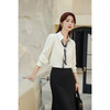 「自」全新升级【铂金会员146/天猫199/差价53】(02217)洛诗琳法式优雅V领衬衫2025秋季新款气质飘带雪纺上衣女 商品缩略图4