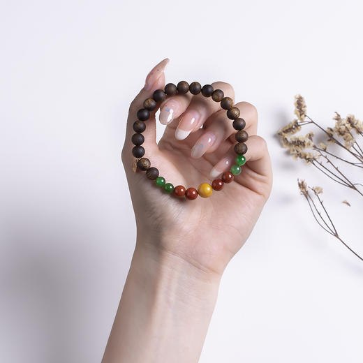 xy0531沉香+蜜蜡南红碧玉手串 商品图9