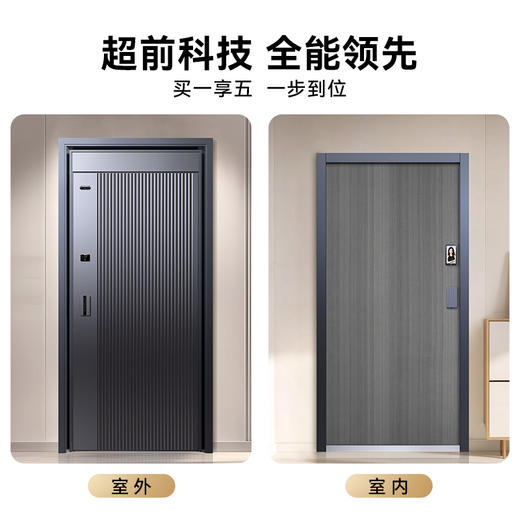 亚太天能精雕铸铝智能门H8一体化全自动AI双摄监控防盗入户门家用进户门子母大门 商品图4