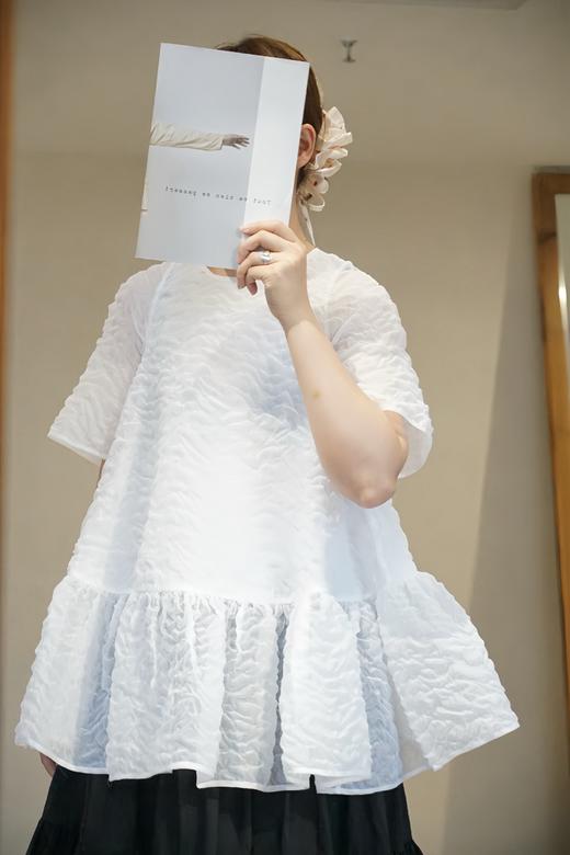 cecilie bahnsen白色细节感圆领长上衣 商品图0