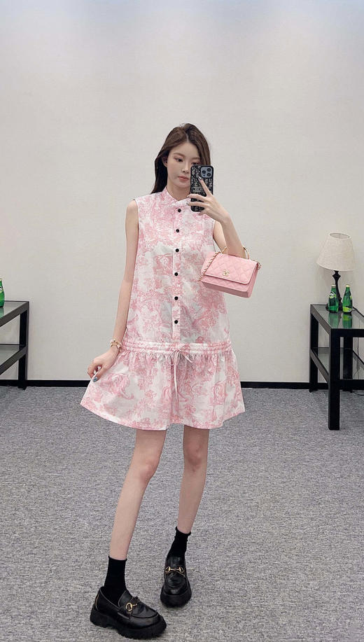 迪奥 2025新款立领无袖印花背心裙（ZY*MM） 商品图0