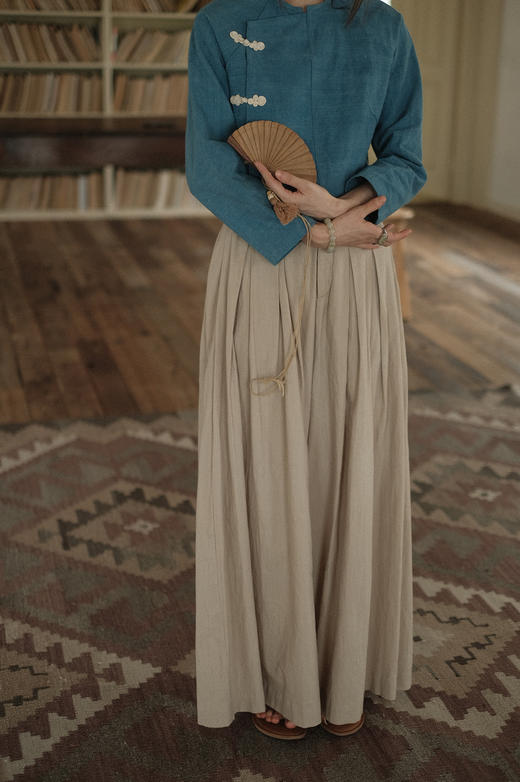 手织古布&植物蓝染 - 中式对襟盘扣小褂 商品图9