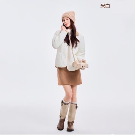 可拆翻领绗缝羊毛长袖马夹 男款女款 时尚保暖 商品图1