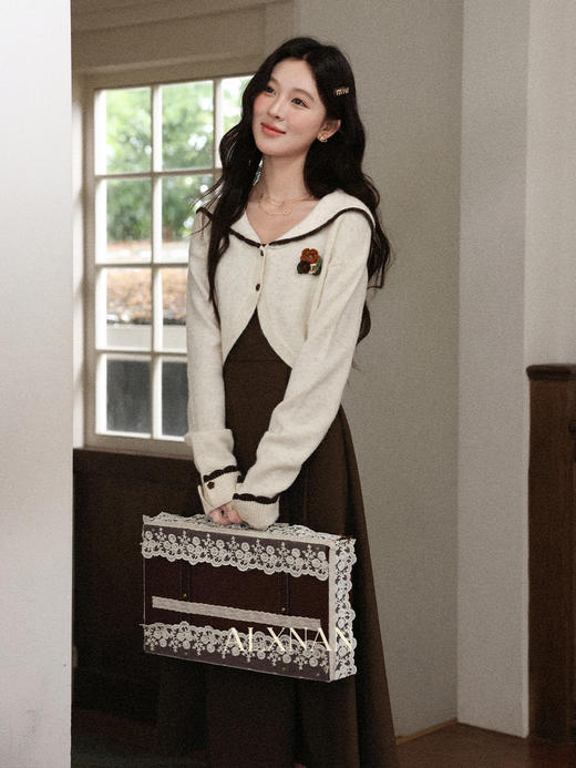 鹿向南「琥珀松林」花色短款针织衫女早秋新款设计感小众开衫上衣 商品图2