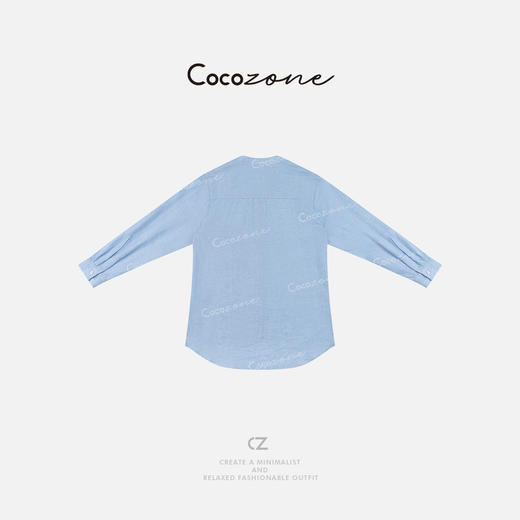 COCO ZONE 刘一一【100亚麻】简约V领暗扣舒适透气衬衣CD2A0616 商品图1