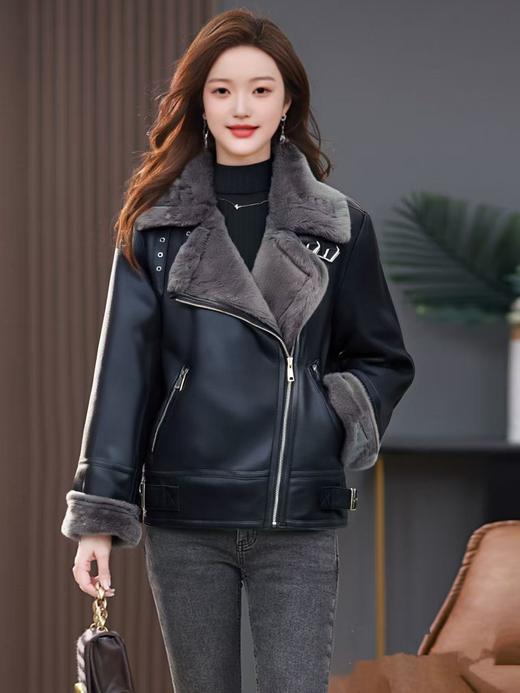 【品牌特卖】seazennal厚款皮毛一体pu免洗脏了可擦秋冬外套-喜出 商品图7