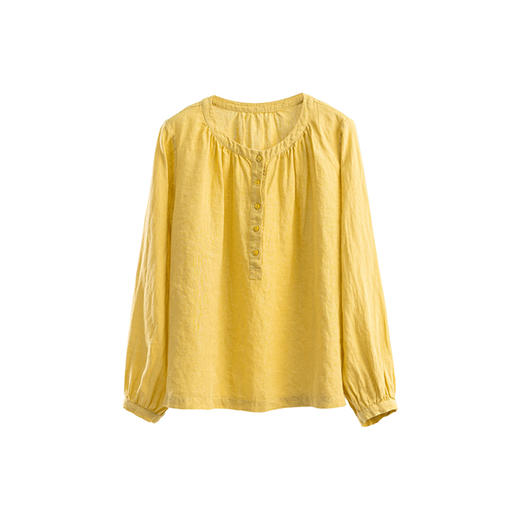 绽放176朵/高级质感色织亚麻宽松文艺衬衫 商品图4