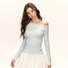 Ariseism 美式复古白色蕾丝绑带长袖针织衫女秋季新款修身上衣 商品缩略图0