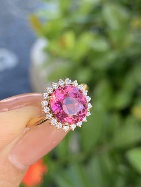 3.68ct刻面碧玺戒指