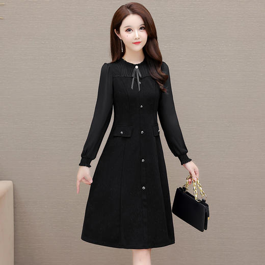 QYM 54A2505-Y连衣裙时尚新款镶钻中长裙 商品图1