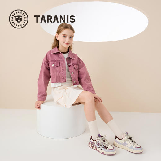 泰兰尼斯kids板鞋秋季新款女童户外滑板鞋潮流运动轻便防滑透气鞋  T02D5C6909 商品图4