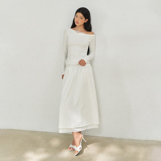 Ariseism 美式复古高级感白色蕾丝半身裙女秋季新款裙子 商品图4