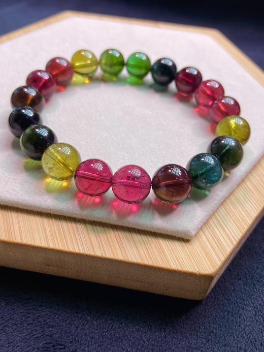 10mm多圈老矿彩虹碧玺手串 商品图6