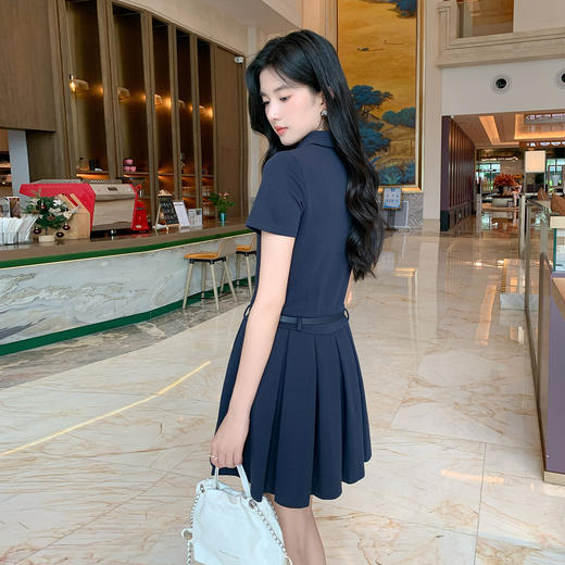 奢姿大码女装20265年夏季胖妹妹时尚学院风刺绣Polo领短袖连衣裙9952880120 商品图3