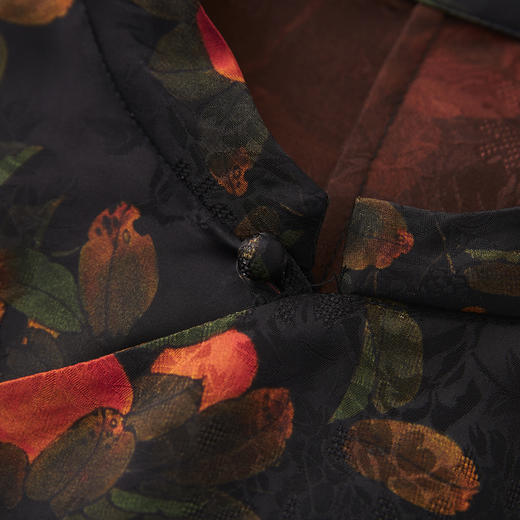 新中式柿柿如意国风香云纱，立领旗袍扣复古上衣WLZD-2510110 商品图2