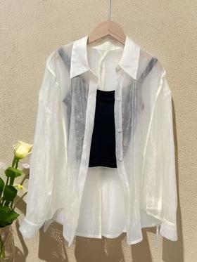 七夕福利-NO退【MYBL】流光纱天丝薄款单件衬衫（轻微瑕疵）-喜出