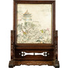 清	红木镶云石彩绘山水楼台大插屏 商品缩略图5