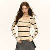 Ariseism 美式复古双色条纹长袖套头毛衣女秋季新款修身上衣 商品缩略图0