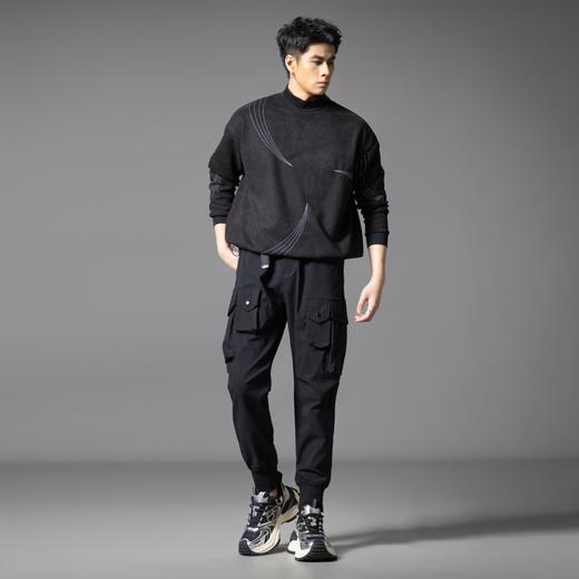 PINLI品立2025秋季新款潮牌多口袋工装裤男士宽松休闲长裤束脚裤GD253117025 商品图4