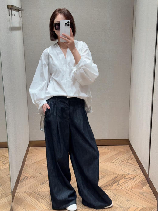 王珞丹同款MAX高端线软牛仔阔腿牛仔裤 商品图5