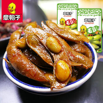 章鸭子香辣毛豆素食卤味零食办公室小吃小包装追剧零食400g /休闲食品 /豆干/素食零食 /卤味蔬菜零食 商品图0