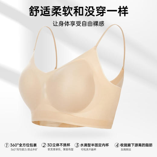 摇曳浅夏 舒适文胸(VIP)轻薄无痕美背粉底液隐形无钢圈聚拢内衣 商品图2