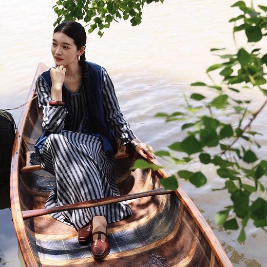 绽放旅行女装487朵/人字纹双色色织亚麻休闲无袖马甲外搭上衣叠穿 商品图2