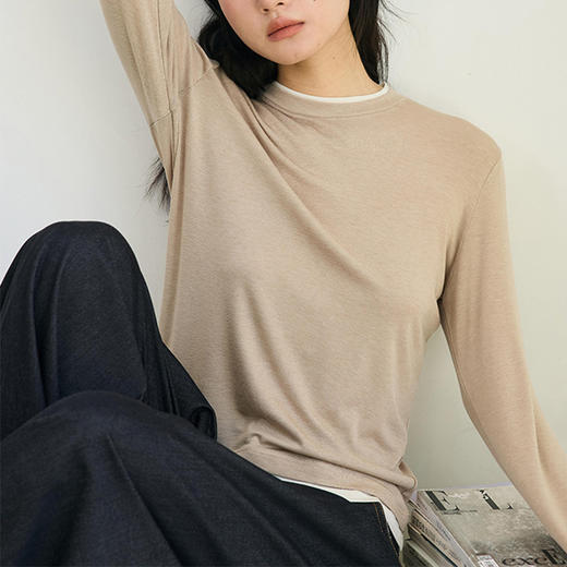 馥迦天丝醋酸假两件打底衫 商品图4